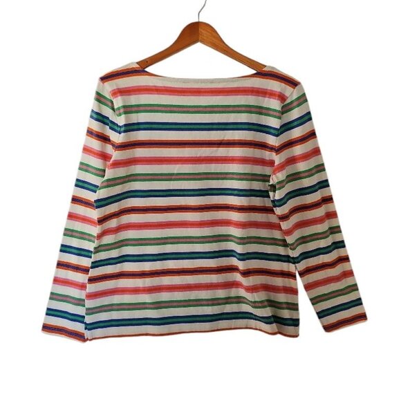 Talbots Tee Shirt Long Sleeve Tulip Stripe Plus Size X XL 100% Cotton - Picture 10 of 12